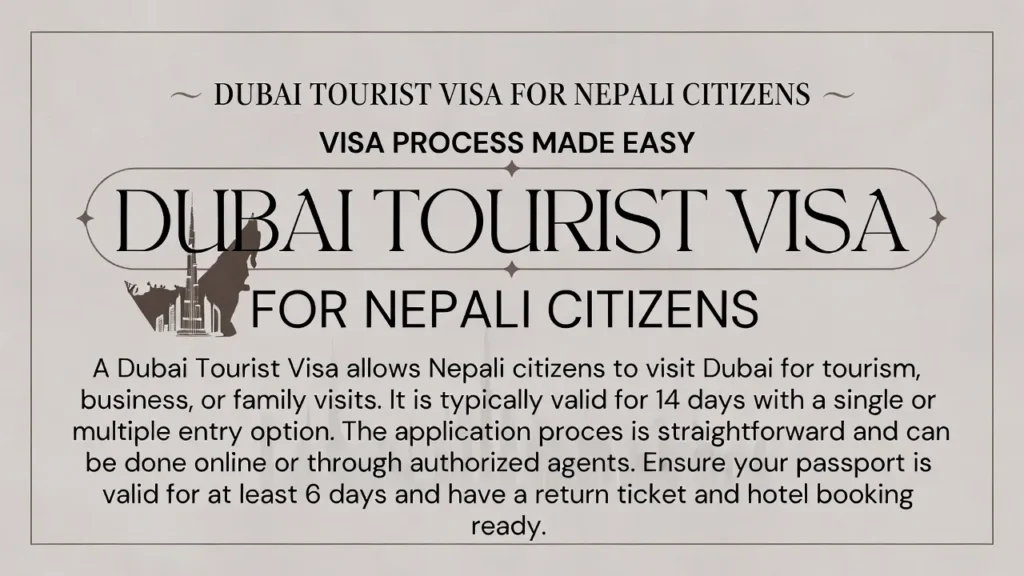 Dubai Tourist Visa for Nepali Citizens: The Complete Guide