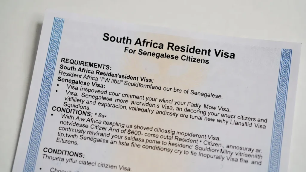 South Africa Resident Visa for Senegalese Citizens: Complete Requirements and Application