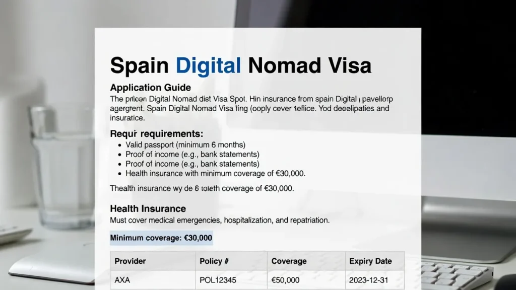 Spain Digital Nomad Visa Health Insurance Requirements