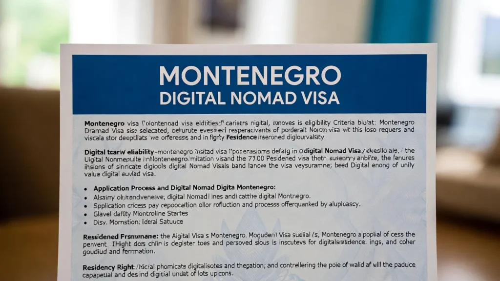 Montenegro Digital Nomad Visa Requirements