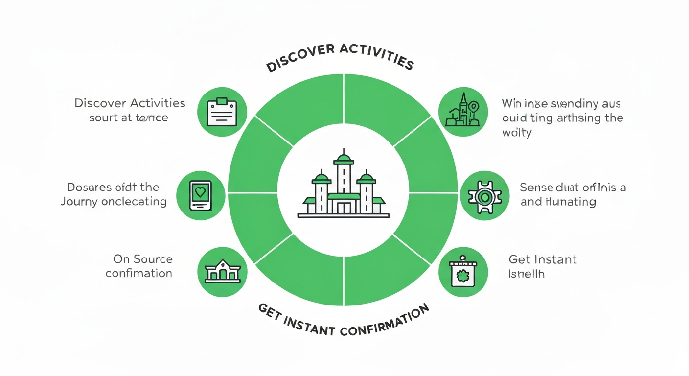 Infographic detailing the Klook booking process from discovery to enjoying the experience. Infographic detailing the Klook booking process from discovery to enjoying the experience.