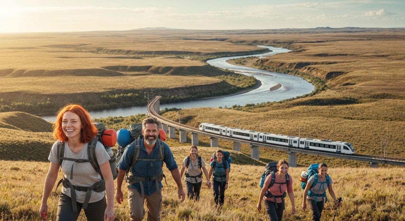 A group of diverse travelers enjoying a sustainable and immersive experience in a natural, green environment, highlighting eco-friendly and community-focused travel in 2025. A group of diverse travelers enjoying a sustainable and immersive experience in a natural, green environment, highlighting eco-friendly and community-focused travel in 2025.