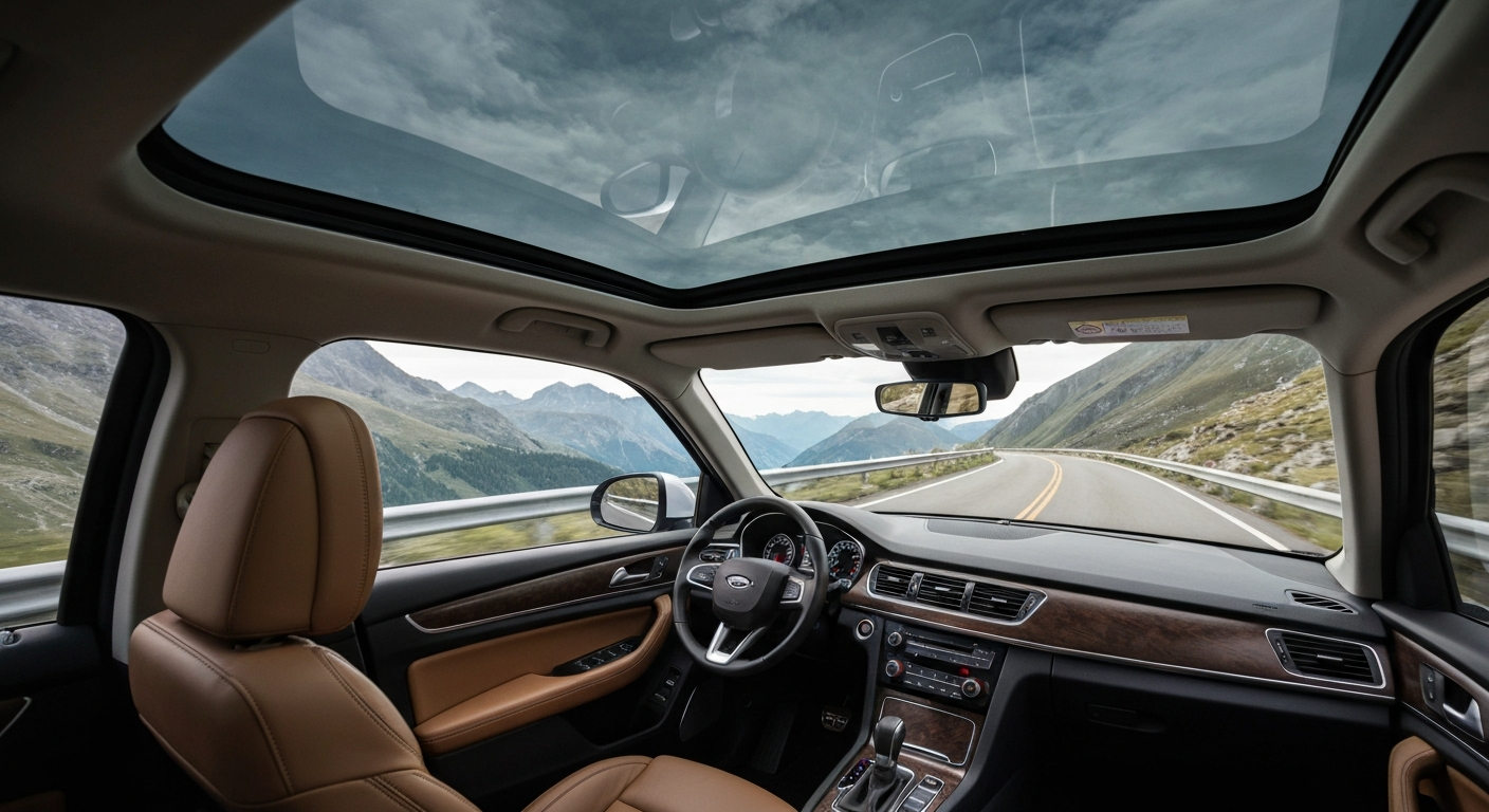 Family SUV with a sleek Travel 500 roof box ready for adventure.