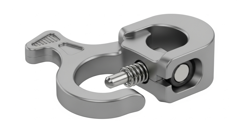 Detailed view of the quick-connect feature of the Travel 900 Easy Fit gear, demonstrating the intuitive and secure interlocking mechanism for rapid setup.