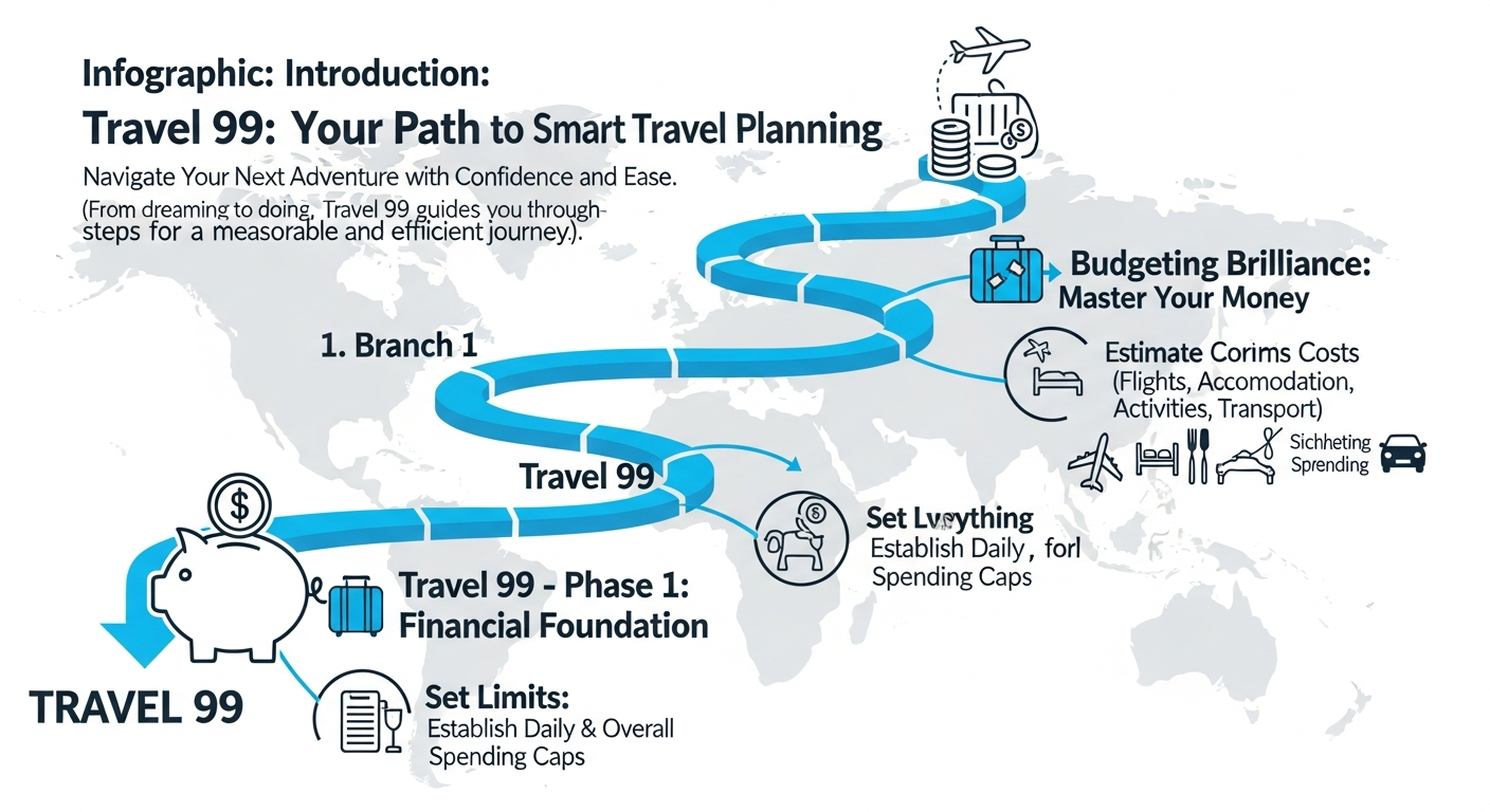 Infographic detailing the core principles of Travel 99 for efficient and smart journey planning. Infographic detailing the core principles of Travel 99 for efficient and smart journey planning.