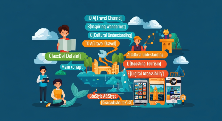 Infographic showing Travel Channel's impact on wanderlust, cultural understanding, tourism, and digital access.