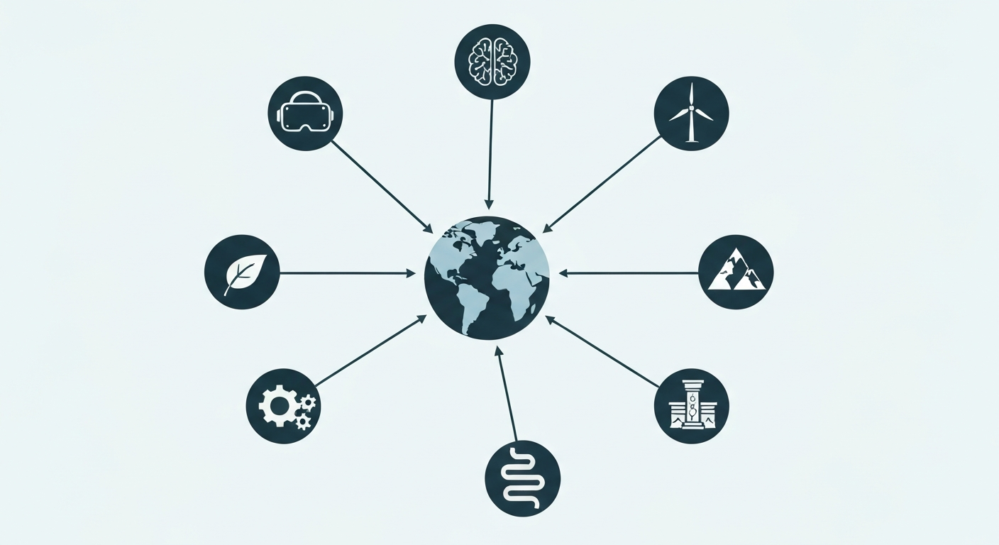 Infographic illustrating the core components of xstream travel, including technology, sustainability, personalization, and immersive experiences.